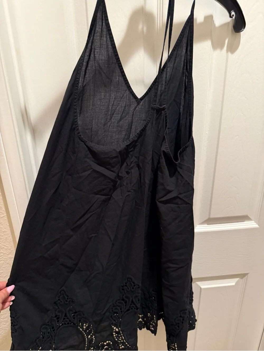 Free People “Easy Livin” Sip dress Black Sleeveless V-Neck Mini Dress